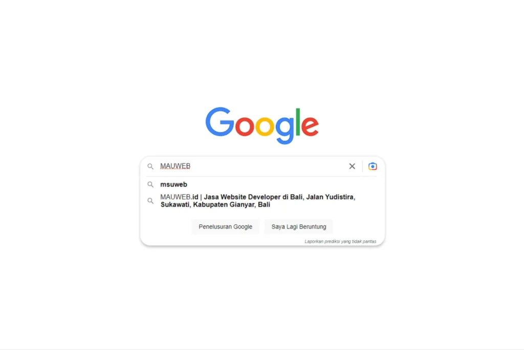 pencarian MAUWEB di Google